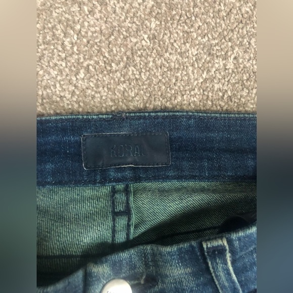 Koral Greenish tint Distressed Ankle Skinny Jeans  Sz 25​ - Picture 3 of 6
